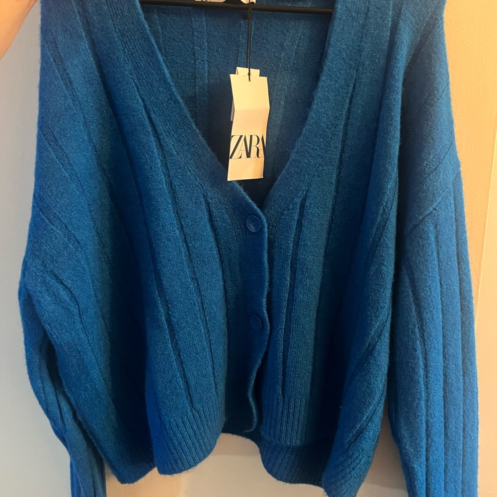 Zara Blue Women's Cardigan Sweater